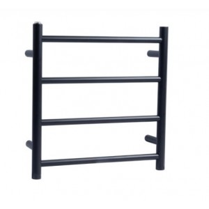 Aqua Matte Black Round 4 Bars Heated Towel Rail